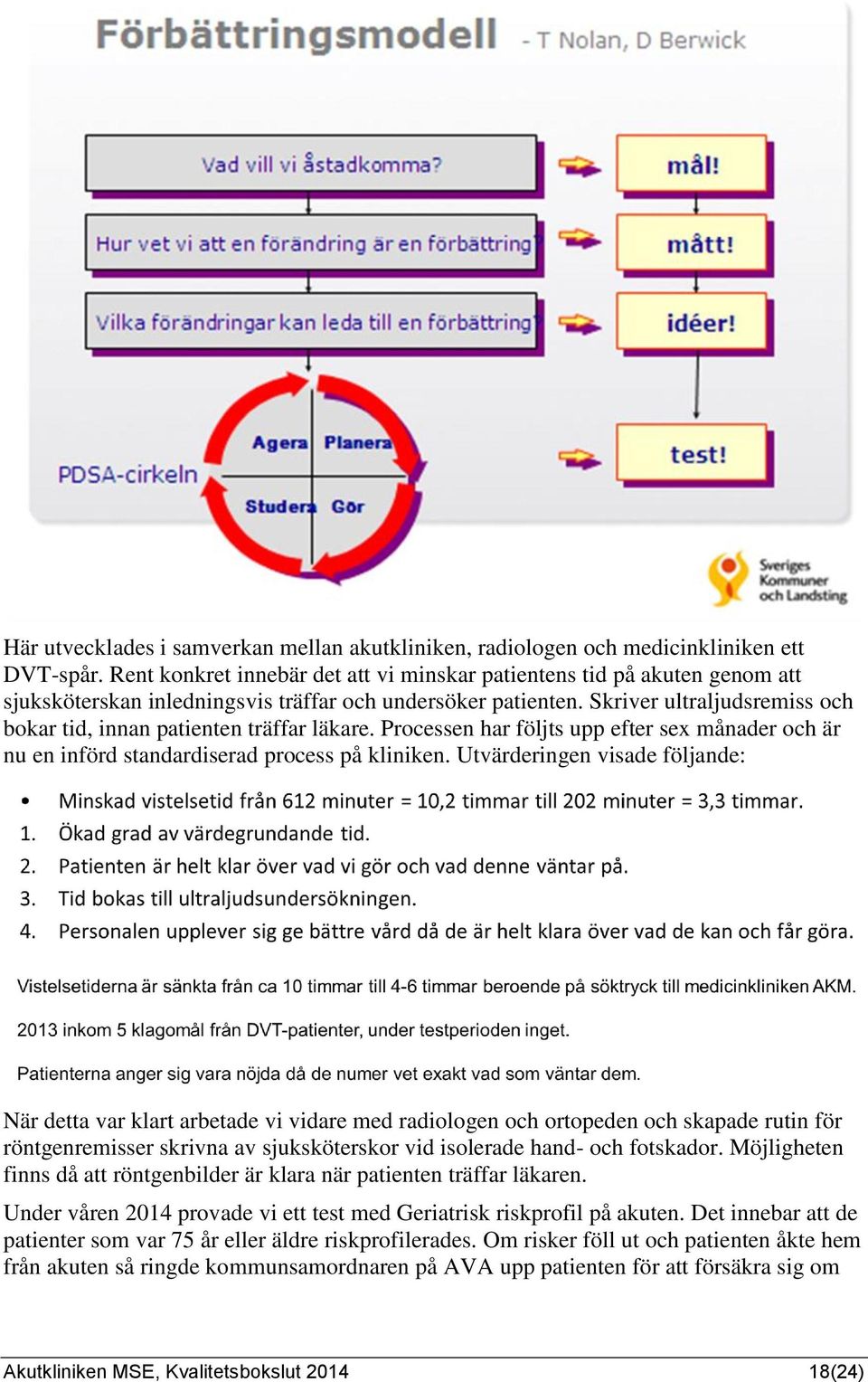 Skriver ultraljudsremiss och bokar tid, innan patienten träffar läkare. Processen har följts upp efter sex månader och är nu en införd standardiserad process på kliniken.