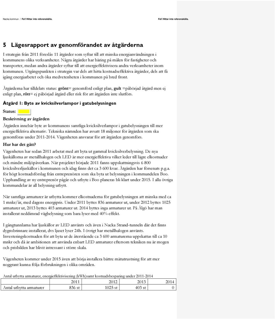 Utgångspunkten i strategin var dels att hitta kostnadseffektiva åtgärder, dels att få igång energiarbetet och öka medvetenheten i kommunen på bred front.