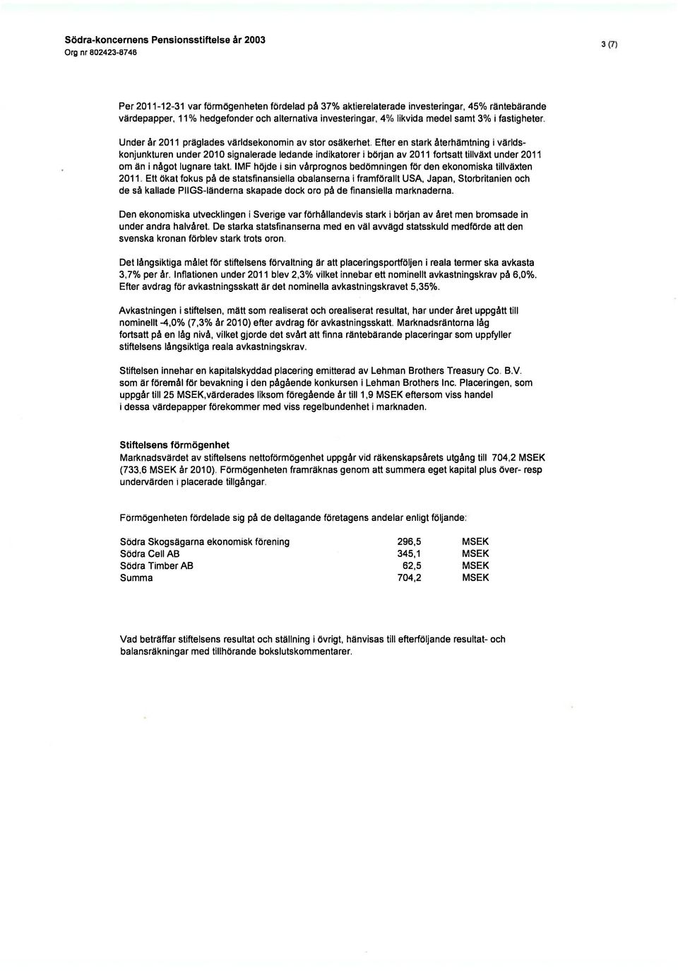 Efter en stark återhämtning i världs konjunkturen under 2010 signalerade ledande indikatorer i början av 2011 fortsatt tillväxt under 2011 om än något lugnare takt.