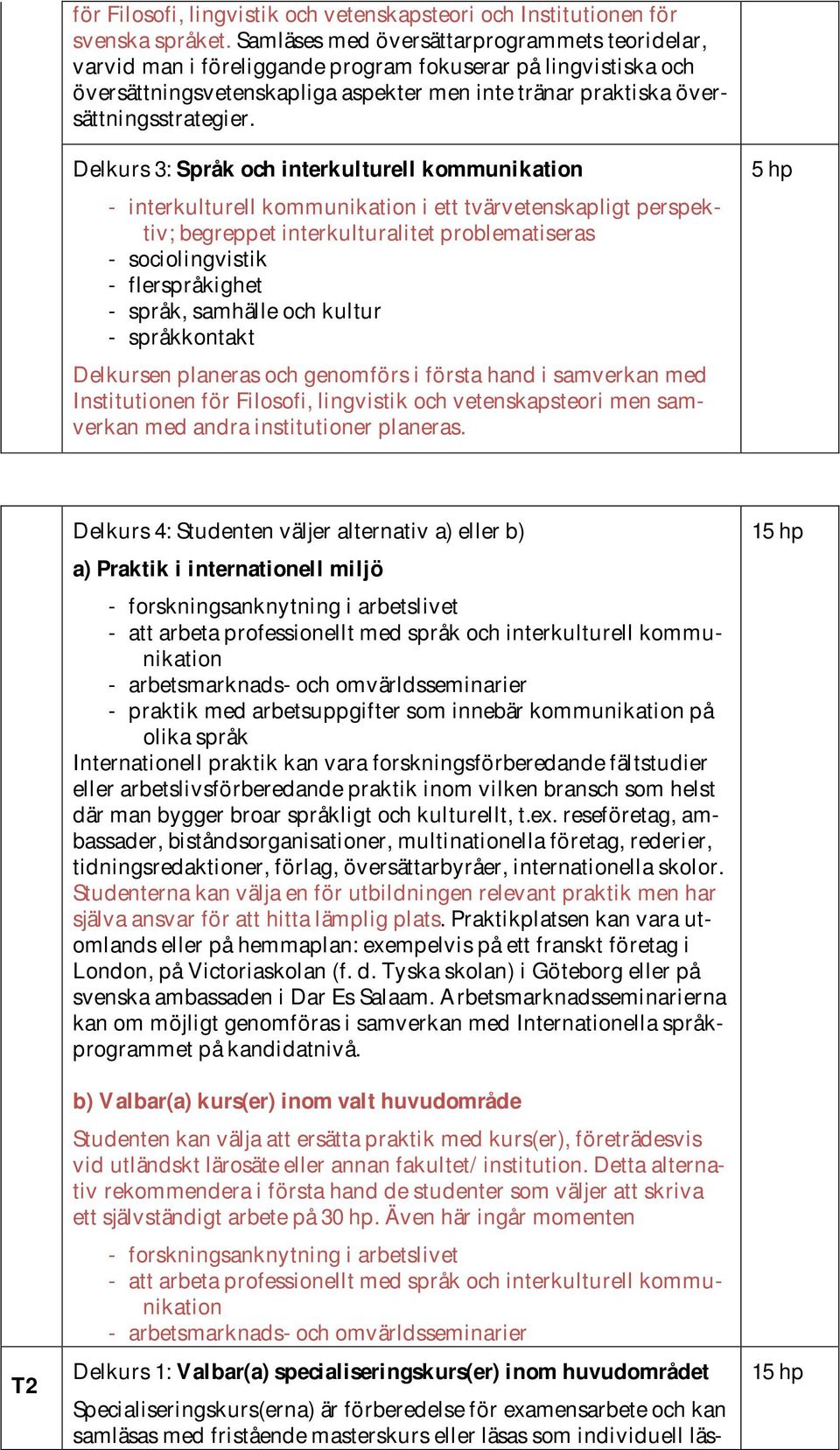 Delkurs 3: Språk och interkulturell kommunikation - interkulturell kommunikation i ett tvärvetenskapligt perspektiv; begreppet interkulturalitet problematiseras - sociolingvistik - flerspråkighet -