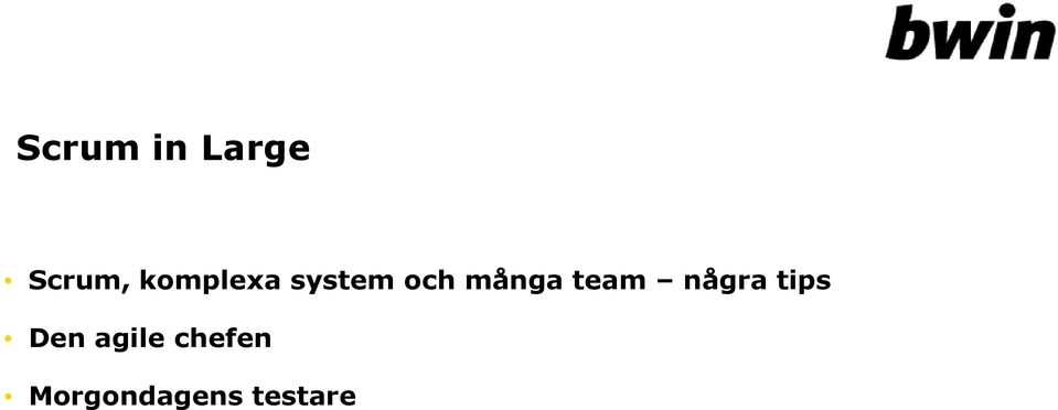 team några tips Den agile