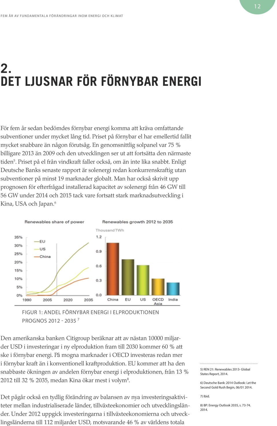 Priset på el från vindkraft faller också, om än inte lika snabbt. Enligt Deutsche Banks senaste rapport är solenergi redan konkurrenskraftig utan subventioner på minst 19 marknader globalt.