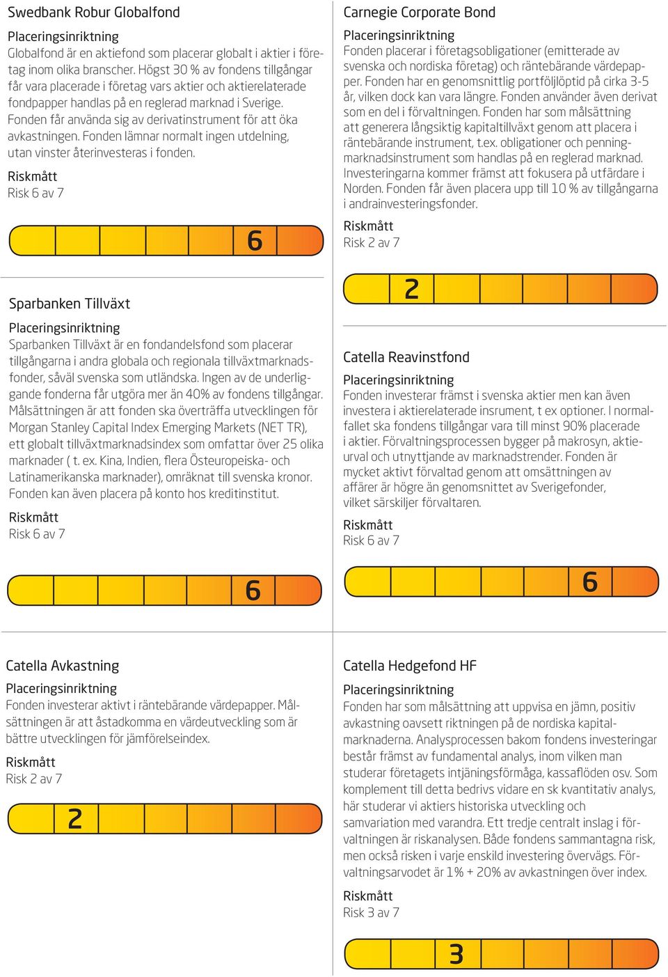 Fonden får använda sig av derivatinstrument för att öka avkastningen. Fonden lämnar normalt ingen utdelning, utan vinster återinvesteras i fonden.