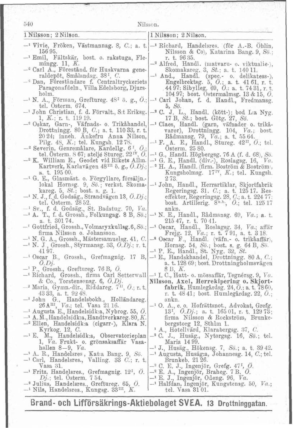 raldepôt, Smålandsg. 38I, C. -l And., Handl. (spec.- o. delikatess-), -L Dan, Foreståndare f. Centraltryckeriets Engelbrektsg. 5, 0.; a. t.