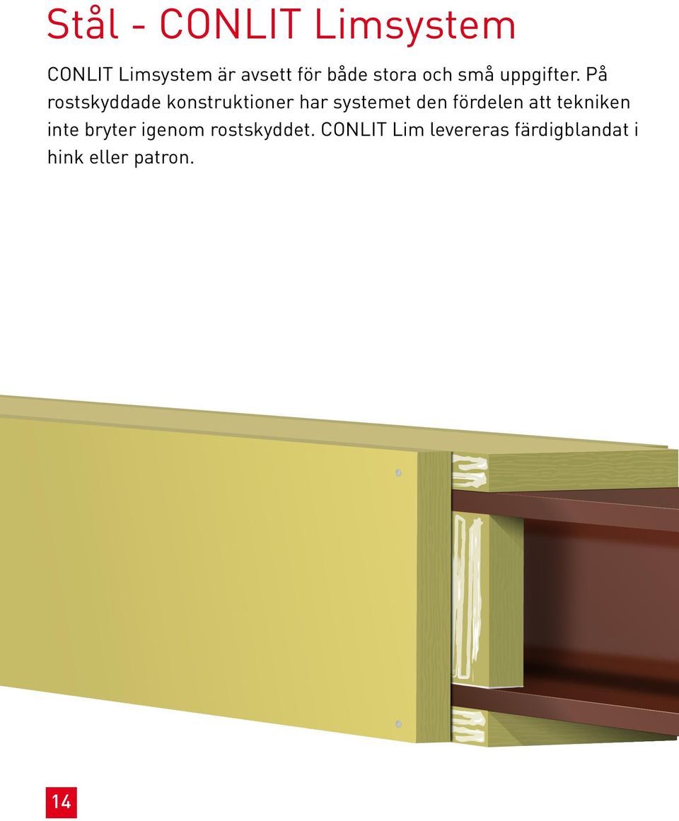 På rostskyddade konstruktioner har systemet den fördelen att