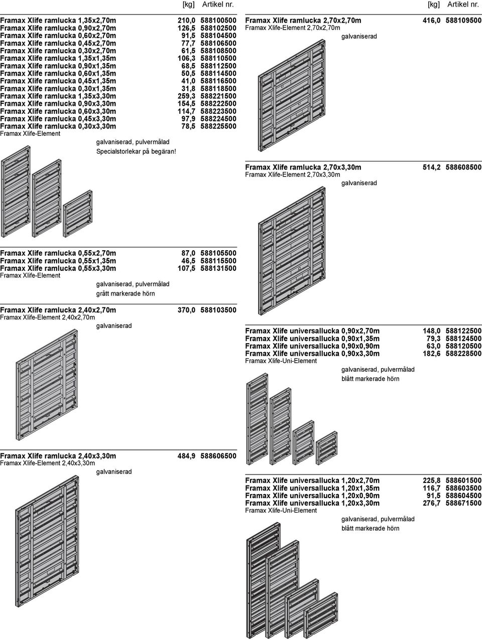 ramlucka 0,60x1,35m 50,5 588114500 Framax Xlife ramlucka 0,45x1,35m 41,0 588116500 Framax Xlife ramlucka 0,30x1,35m 31,8 588118500 Framax Xlife ramlucka 1,35x3,30m 259,3 588221500 Framax Xlife