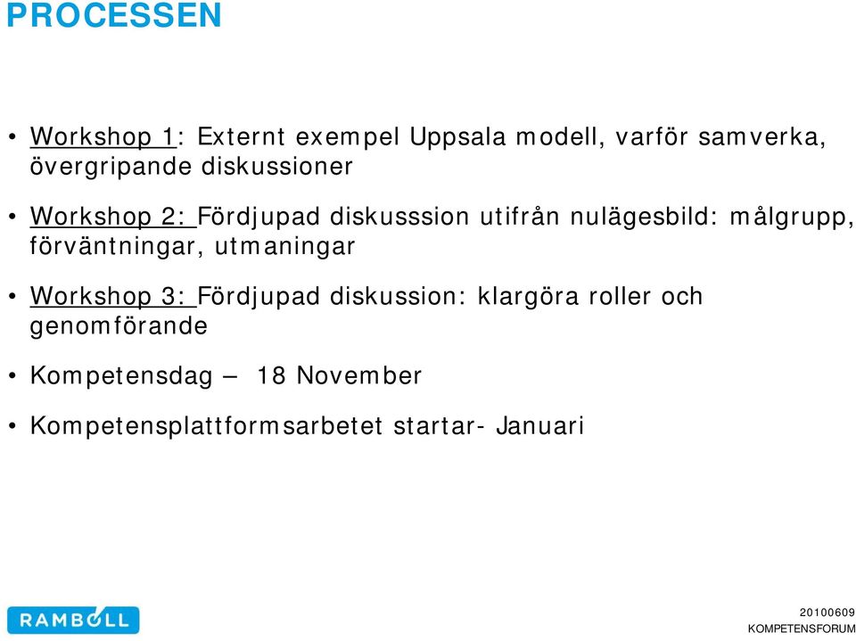 målgrupp, förväntningar, utmaningar Workshop 3: Fördjupad diskussion: klargöra