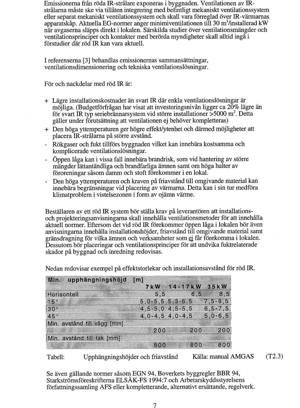 apparatskåp. Aktuella EG-normer anger minimiventilationen till 30 m3/installerad kw nar avgaserna slapps direkt i lokalen.