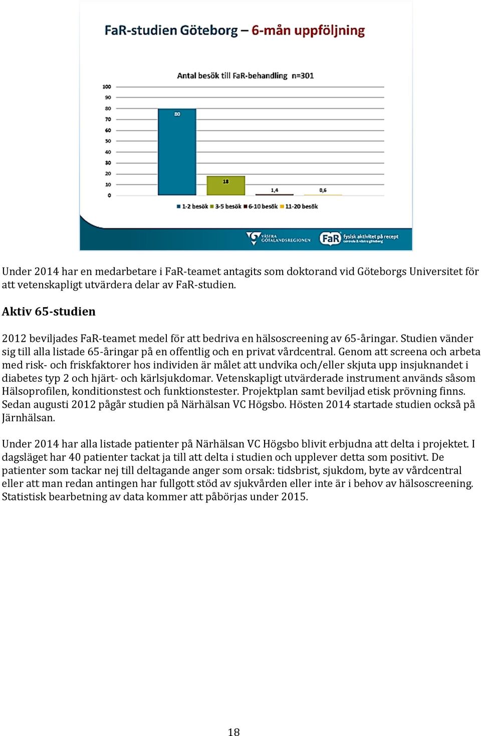 Genom att screena och arbeta med risk och friskfaktorer hos individen är målet att undvika och/eller skjuta upp insjuknandet i diabetes typ 2 och hjärt och kärlsjukdomar.