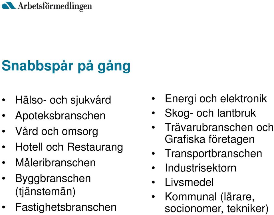 Energi och elektronik Skog- och lantbruk Trävarubranschen och Grafiska företagen