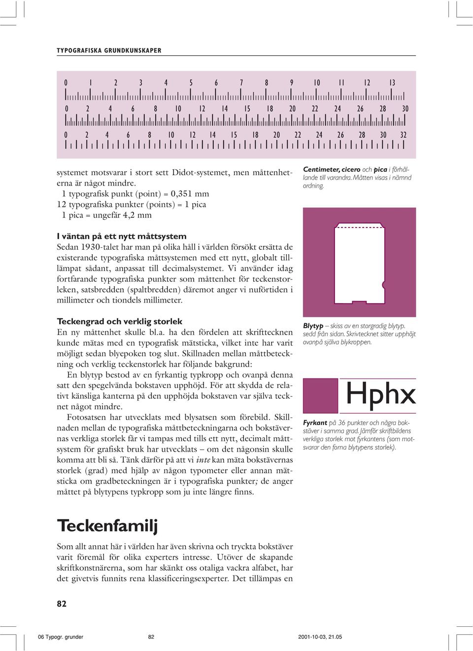 I väntan på ett nytt måttsystem Sedan 1930-talet har man på olika håll i världen försökt ersätta de existerande typografiska måttsystemen med ett nytt, globalt tilllämpat sådant, anpassat till