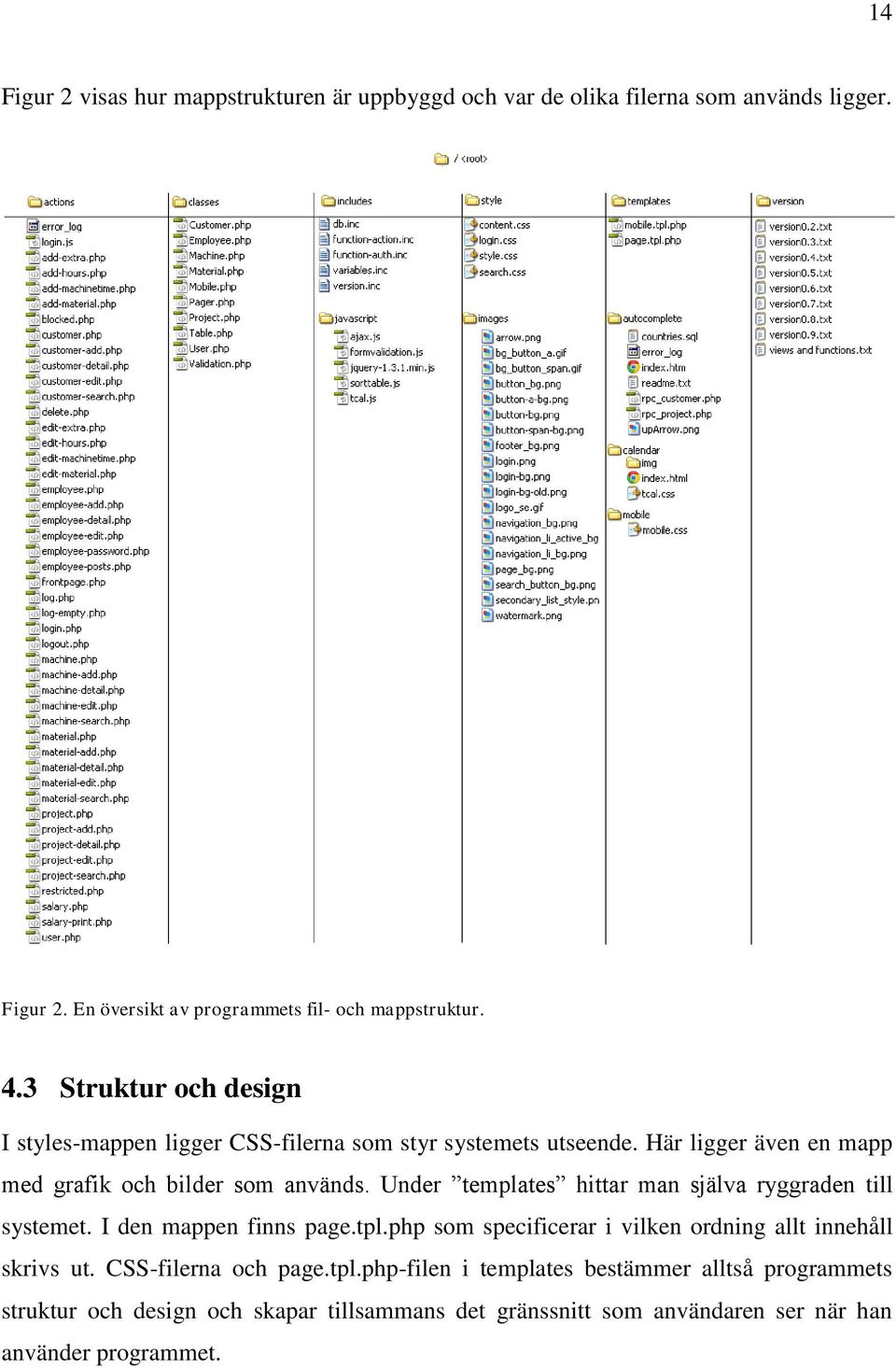 Under templates hittar man själva ryggraden till systemet. I den mappen finns page.tpl.php som specificerar i vilken ordning allt innehåll skrivs ut.