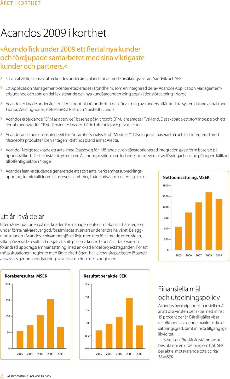 Ett Application Management-center etablerades i Trondheim, som en integrerad del av Acandos Application Managementerbjudande och som en del i existerande och nya kundåtaganden kring