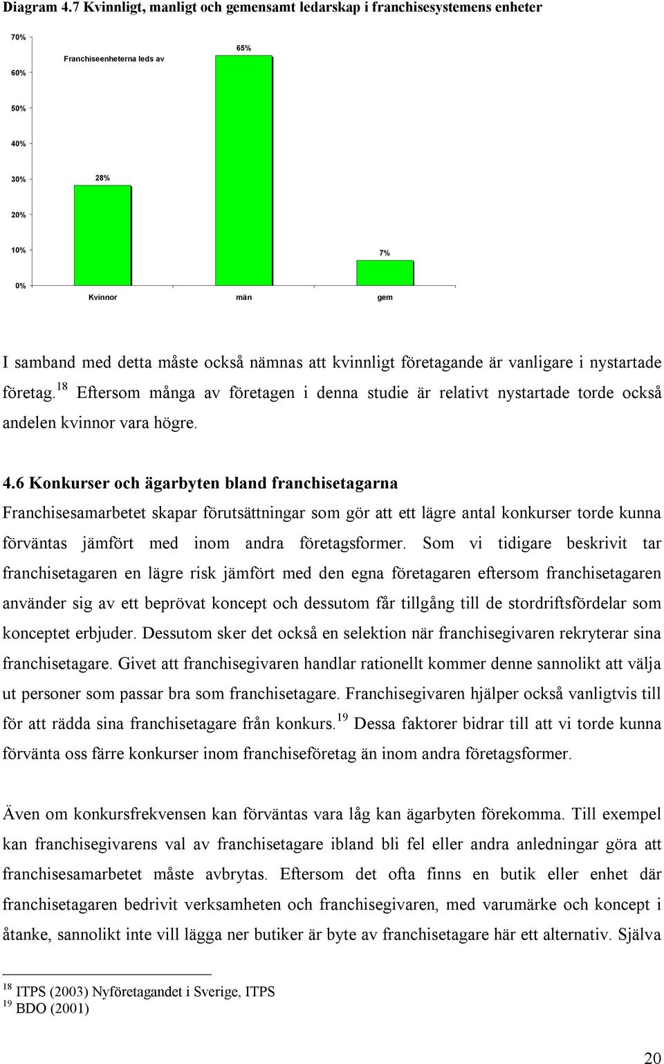 att kvinnligt företagande är vanligare i nystartade företag. 18 Eftersom många av företagen i denna studie är relativt nystartade torde också andelen kvinnor vara högre. 4.