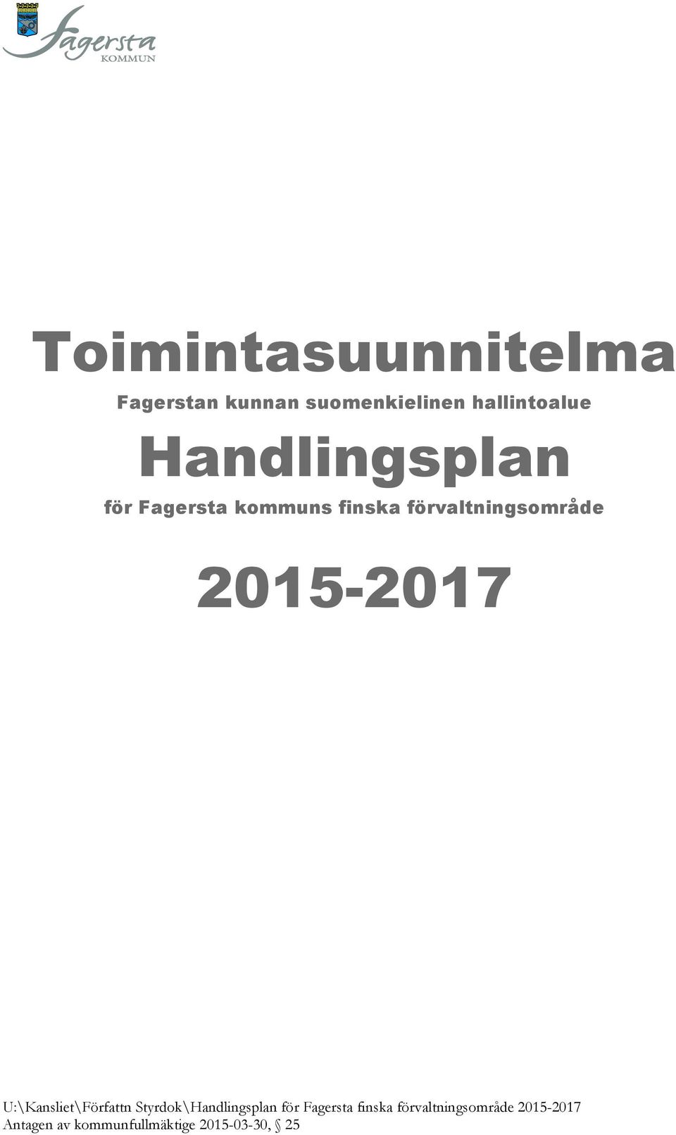 hallintoalue Handlingsplan för