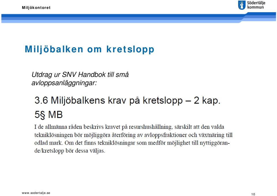 SNV Handbok till