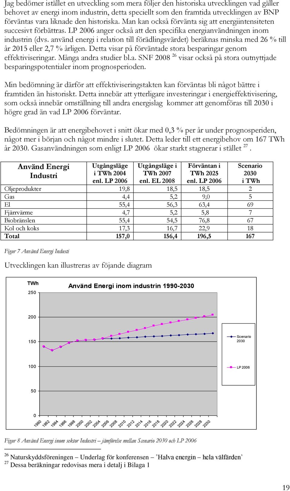 använd energi i relation till förädlingsvärdet) beräknas minska med 26 % till år 2015 eller 2,7 % årligen. Detta visar på förväntade stora besparingar genom effektiviseringar. Många andra studier bl.