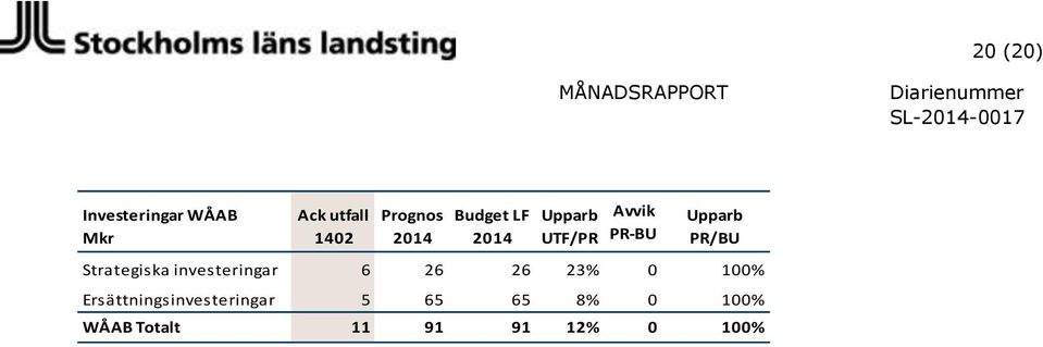 Strategiska investeringar 6 26 26 23 0 100