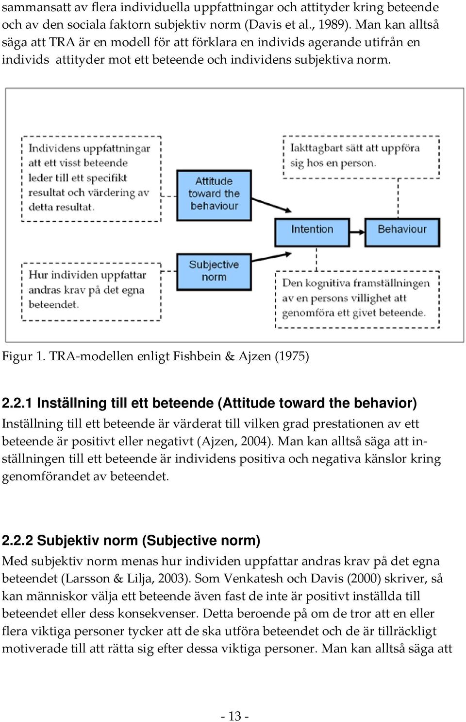 TRA modellen enligt Fishbein & Ajzen (1975) 2.