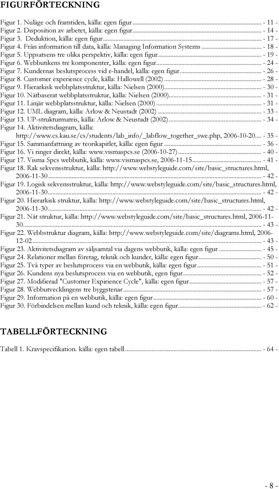 .. - 24 - Figur 7. Kundernas beslutsprocess vid e-handel, källa: egen figur... - 26 - Figur 8. Customer experience cycle, källa: Hallowell (2002)... - 28 - Figur 9.