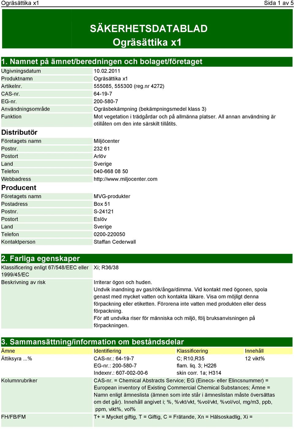 Distributör Företagets namn Miljöcenter Postnr. 232 61 Postort Arlöv Land Sverige Telefon 040-668 08 50 Webbadress http://www.miljocenter.