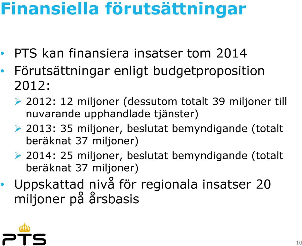 tjänster) 2013: 35 miljoner, beslutat bemyndigande (totalt beräknat 37 miljoner) 2014: 25 miljoner,