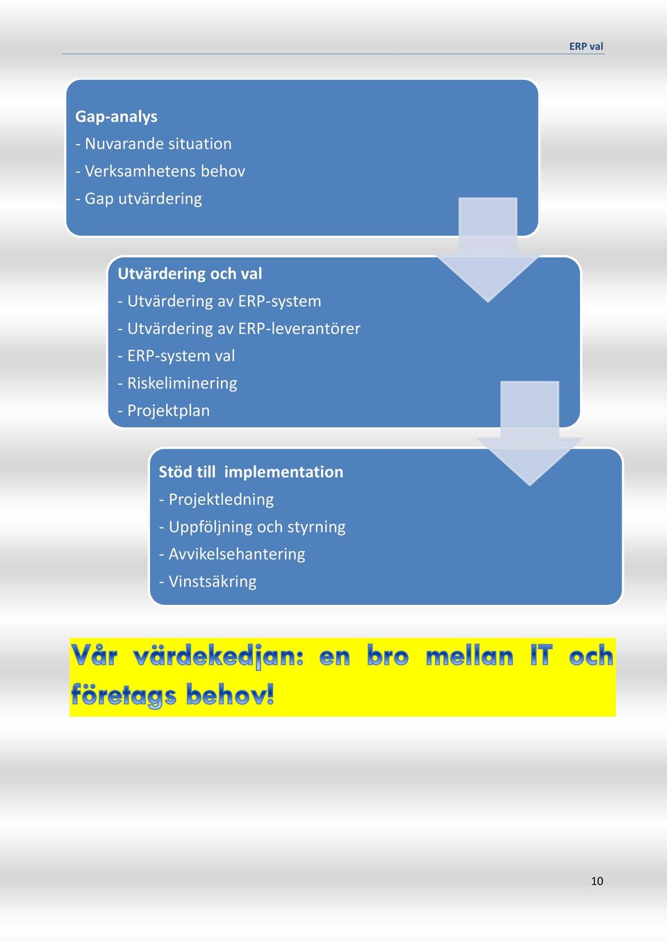 ERP-leverantörer - ERP-system val - Riskeliminering - Projektplan Stöd till