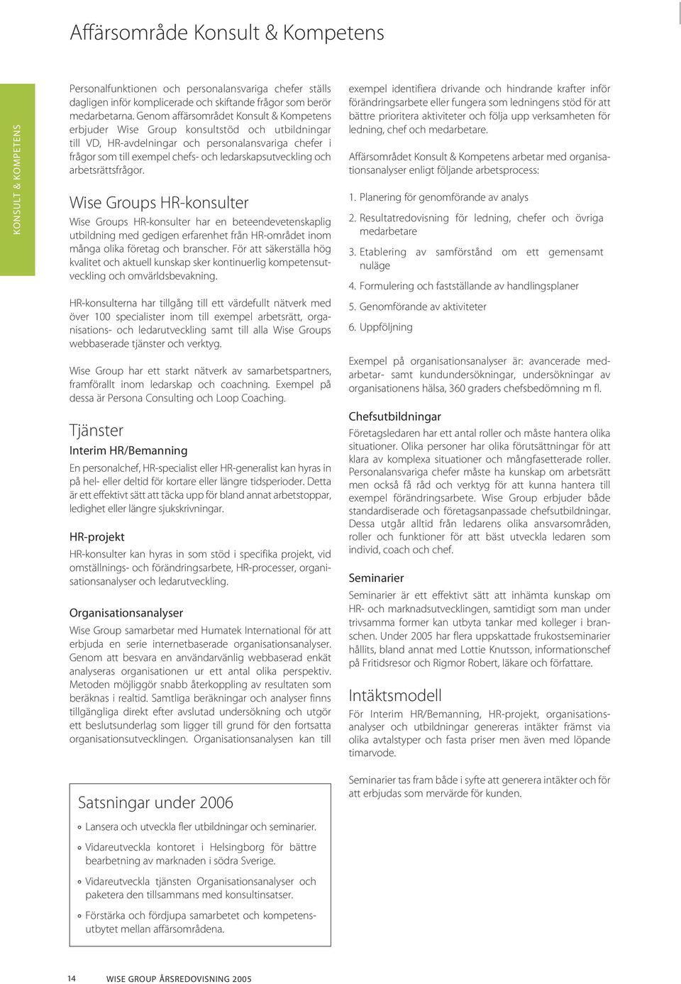 och arbetsrättsfrågor. Wise Groups HR-konsulter Wise Groups HR-konsulter har en beteendevetenskaplig utbildning med gedigen erfarenhet från HR-området inom många olika företag och branscher.