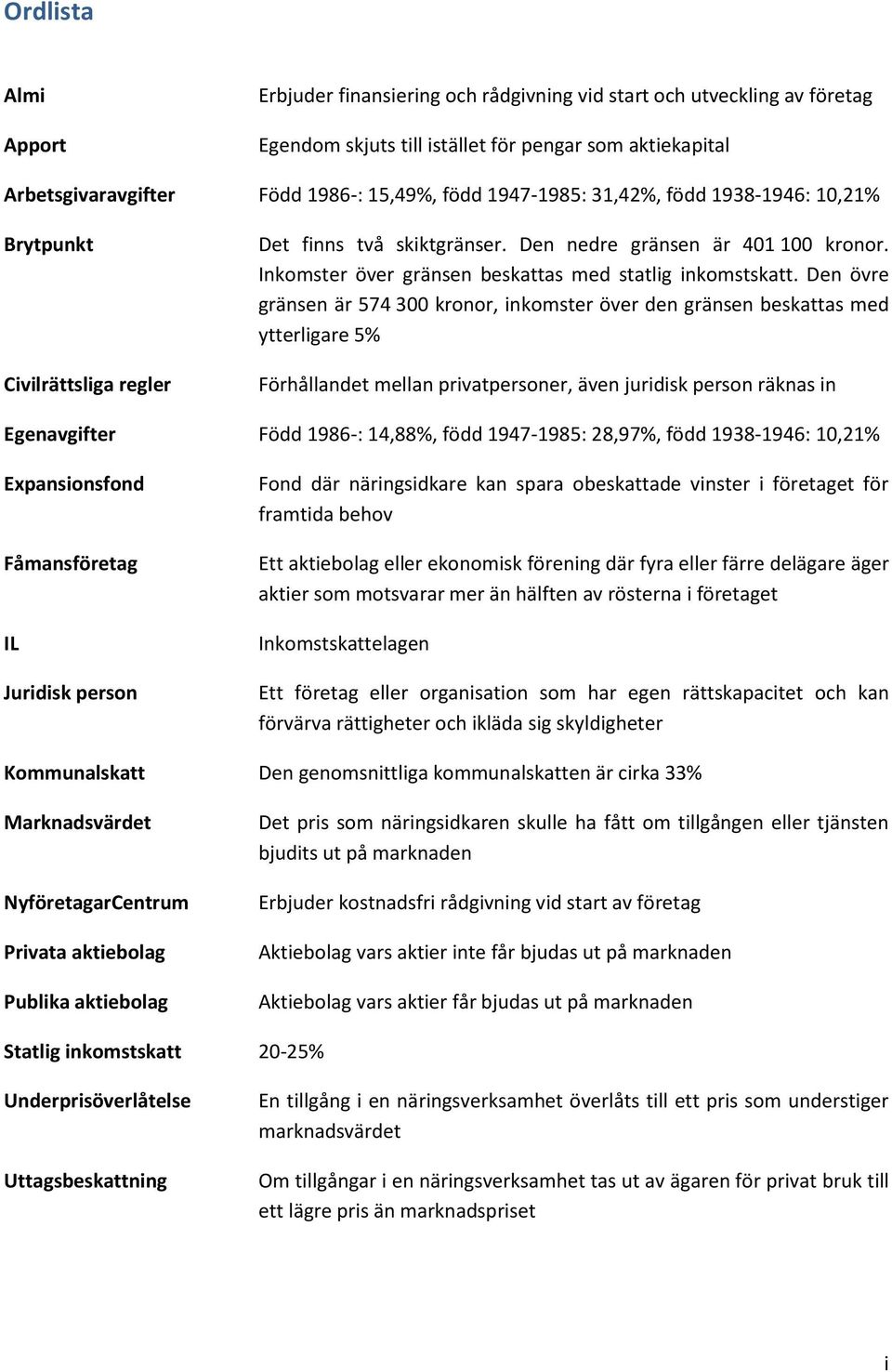 Den övre gränsen är 574 300 kronor, inkomster över den gränsen beskattas med ytterligare 5% Förhållandet mellan privatpersoner, även juridisk person räknas in Egenavgifter Född 1986-: 14,88%, född