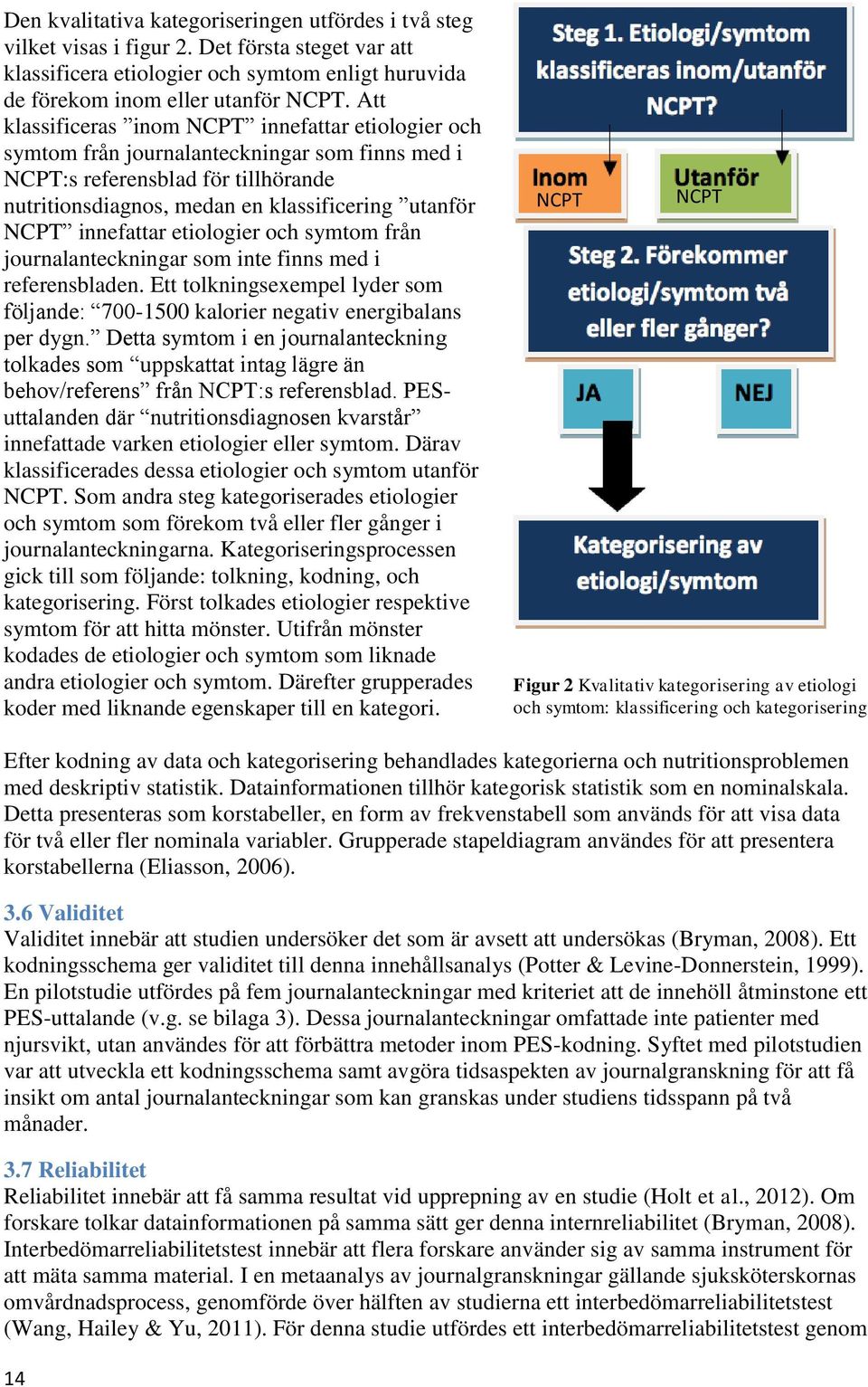 innefattar etiologier och symtom från journalanteckningar som inte finns med i referensbladen. Ett tolkningsexempel lyder som följande: 700-1500 kalorier negativ energibalans per dygn.