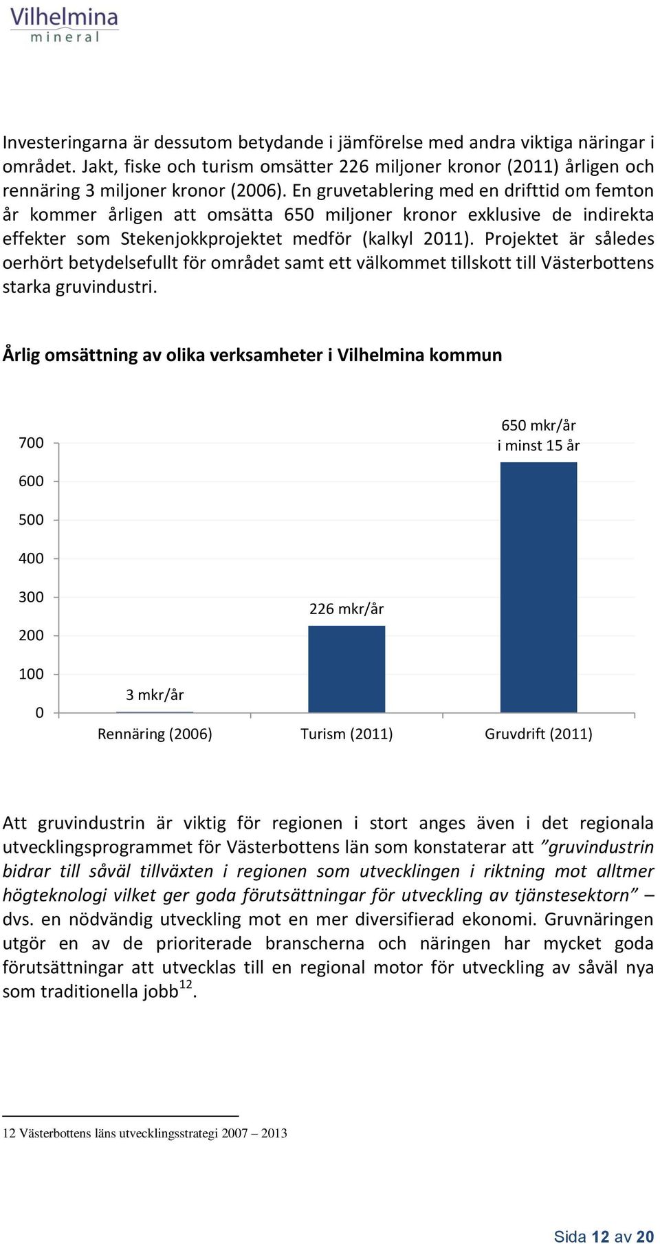 Projektet är således oerhört betydelsefullt för området samt ett välkommet tillskott till Västerbottens starka gruvindustri.