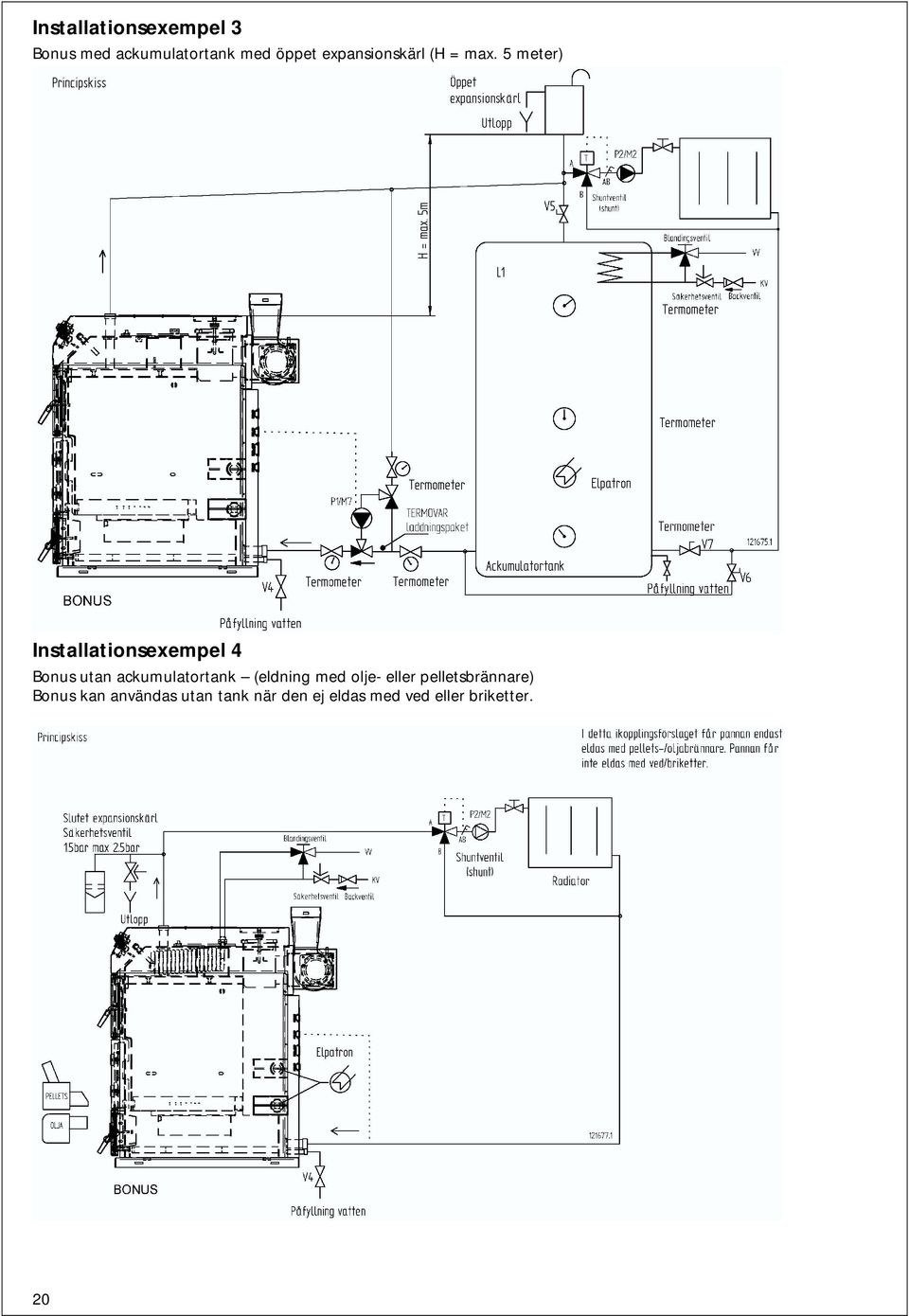 5 meter) Installationsexempel 4 Bonus utan ackumulatortank