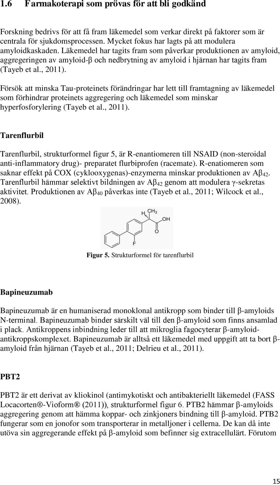 Läkemedel har tagits fram som påverkar produktionen av amyloid, aggregeringen av amyloid-β och nedbrytning av amyloid i hjärnan har tagits fram (Tayeb et al., 2011).