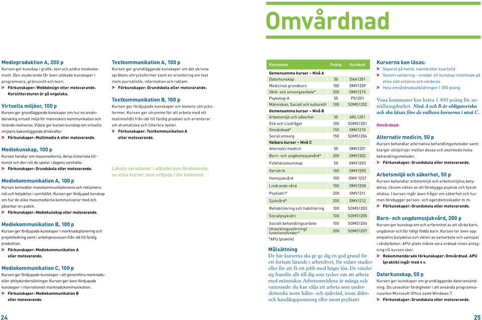 Virtuella miljöer, 100 p Kursen ger grundläggande kunskaper om hur en användarvänlig virtuell miljö för människors kommunikation och lärande realiseras.