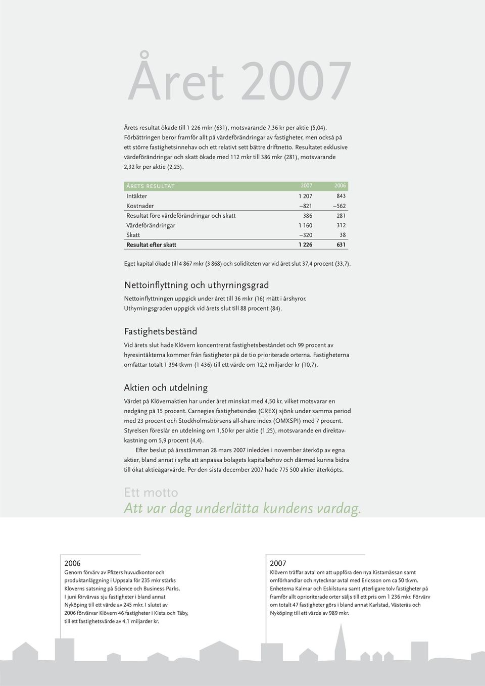 Resultatet exklusive värdeförändringar och skatt ökade med 112 mkr till 386 mkr (281), motsvarande 2,32 kr per aktie (2,25).