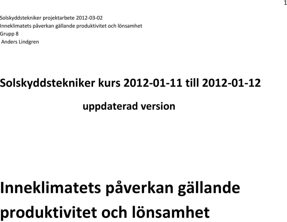 uppdaterad version Inneklimatets