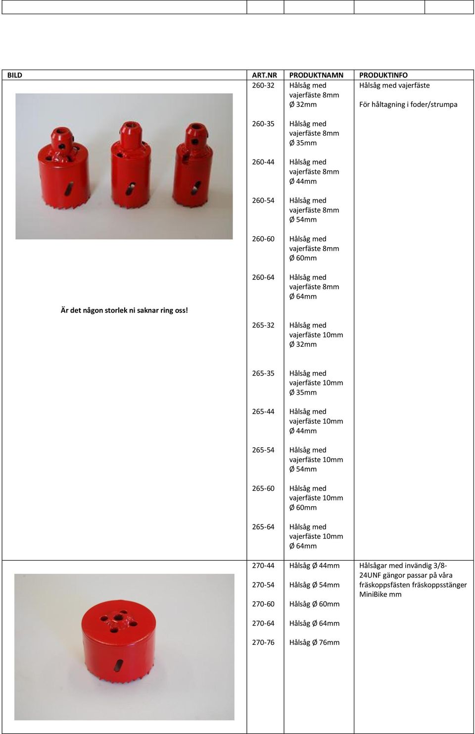 32mm 265-35 265-44 265-54 265-60 265-64 fäste 10mm Ø 35mm fäste 10mm Ø 44mm fäste 10mm Ø 54mm fäste 10mm Ø 60mm fäste 10mm Ø 64mm 270-44 270-54