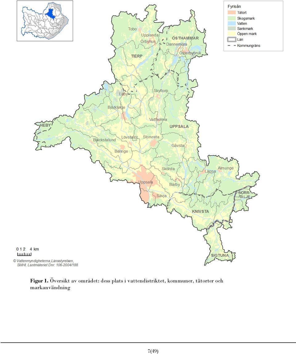 plats i vattendistriktet,