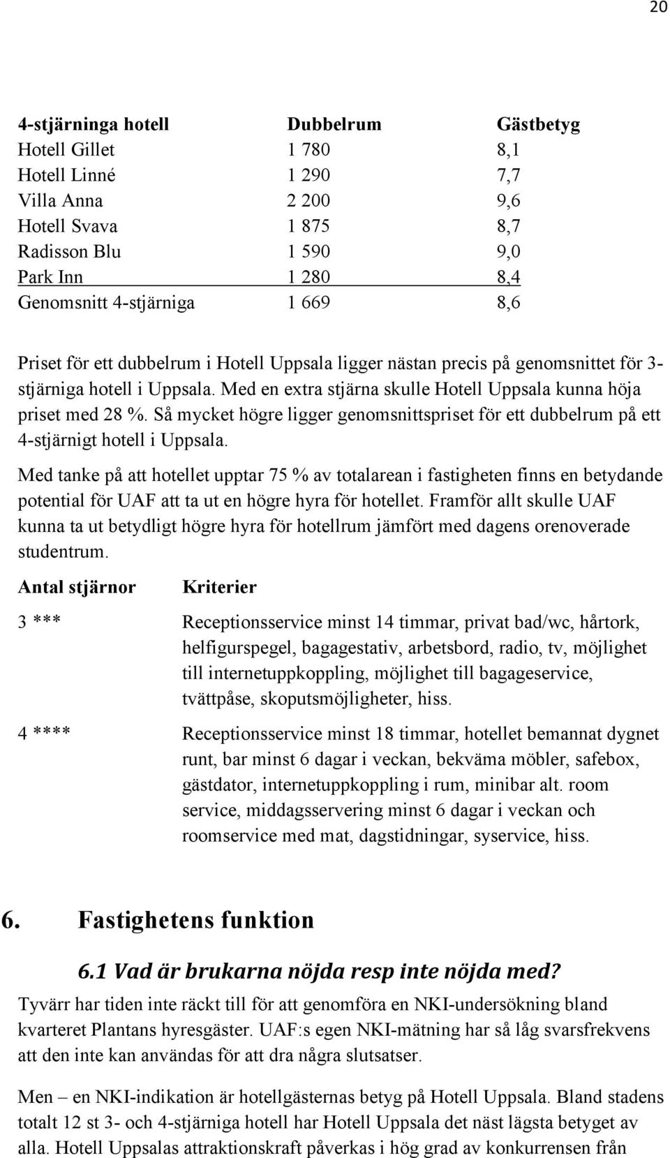 Så mycket högre ligger genomsnittspriset för ett dubbelrum på ett 4-stjärnigt hotell i Uppsala.