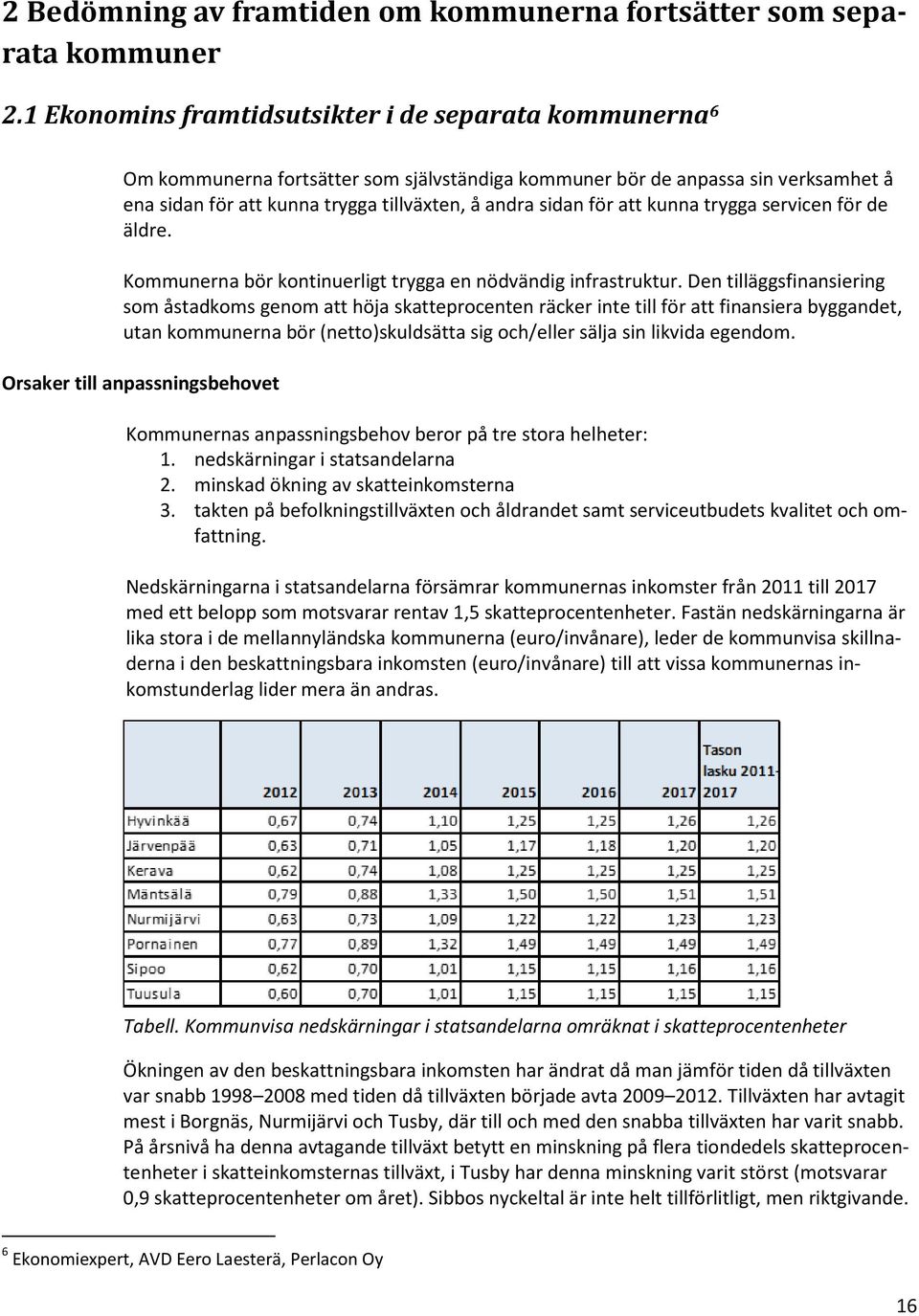 för att kunna trygga servicen för de äldre. Kommunerna bör kontinuerligt trygga en nödvändig infrastruktur.