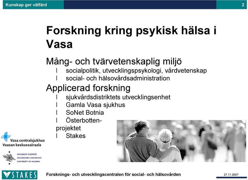 social och hälsovårdsadministration Applicerad forskning