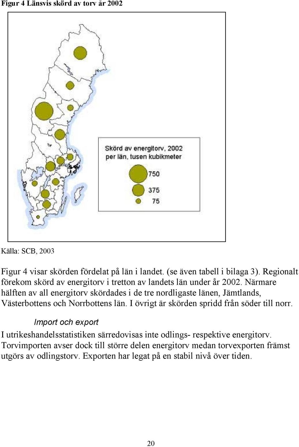 Närmare hälften av all energitorv skördades i de tre nordligaste länen, Jämtlands, Västerbottens och Norrbottens län.