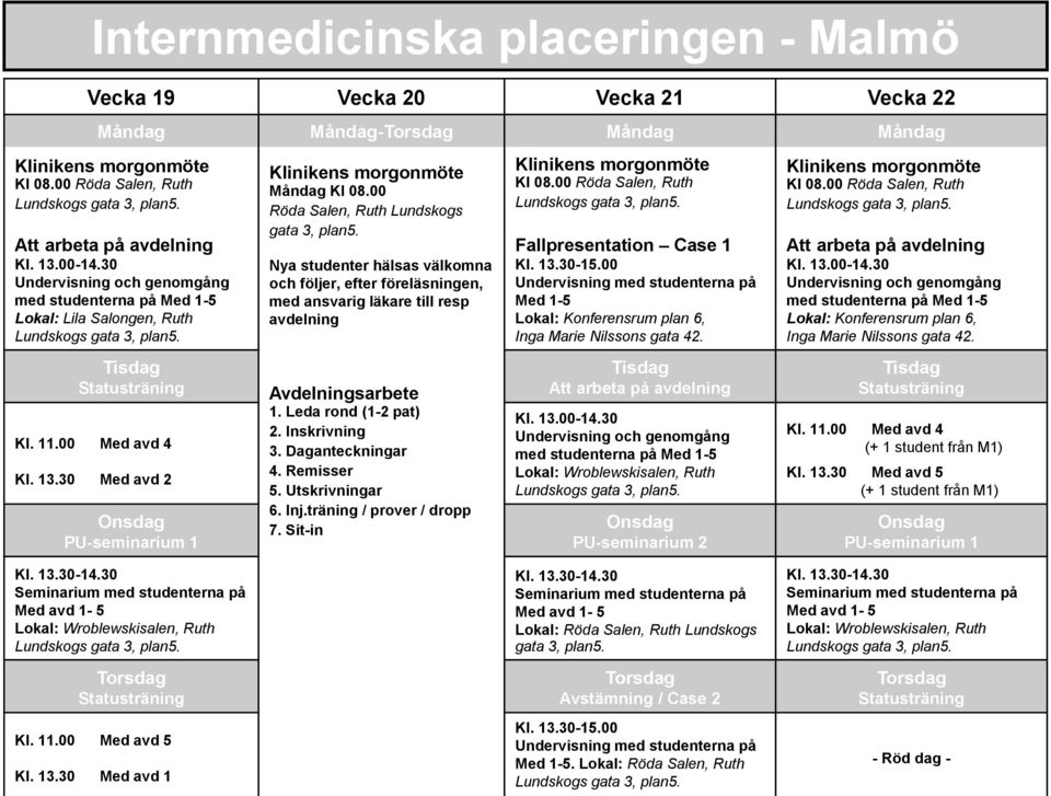 (+ 1 student från M1) Kl. 13.