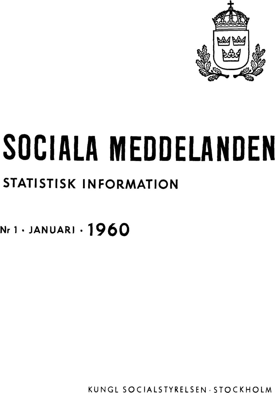 Nr 1 JANUARI 1960