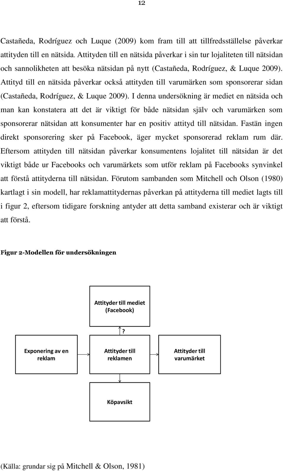 Attityd till en nätsida påverkar också attityden till varumärken som sponsorerar sidan (Castañeda, Rodríguez, & Luque 2009).