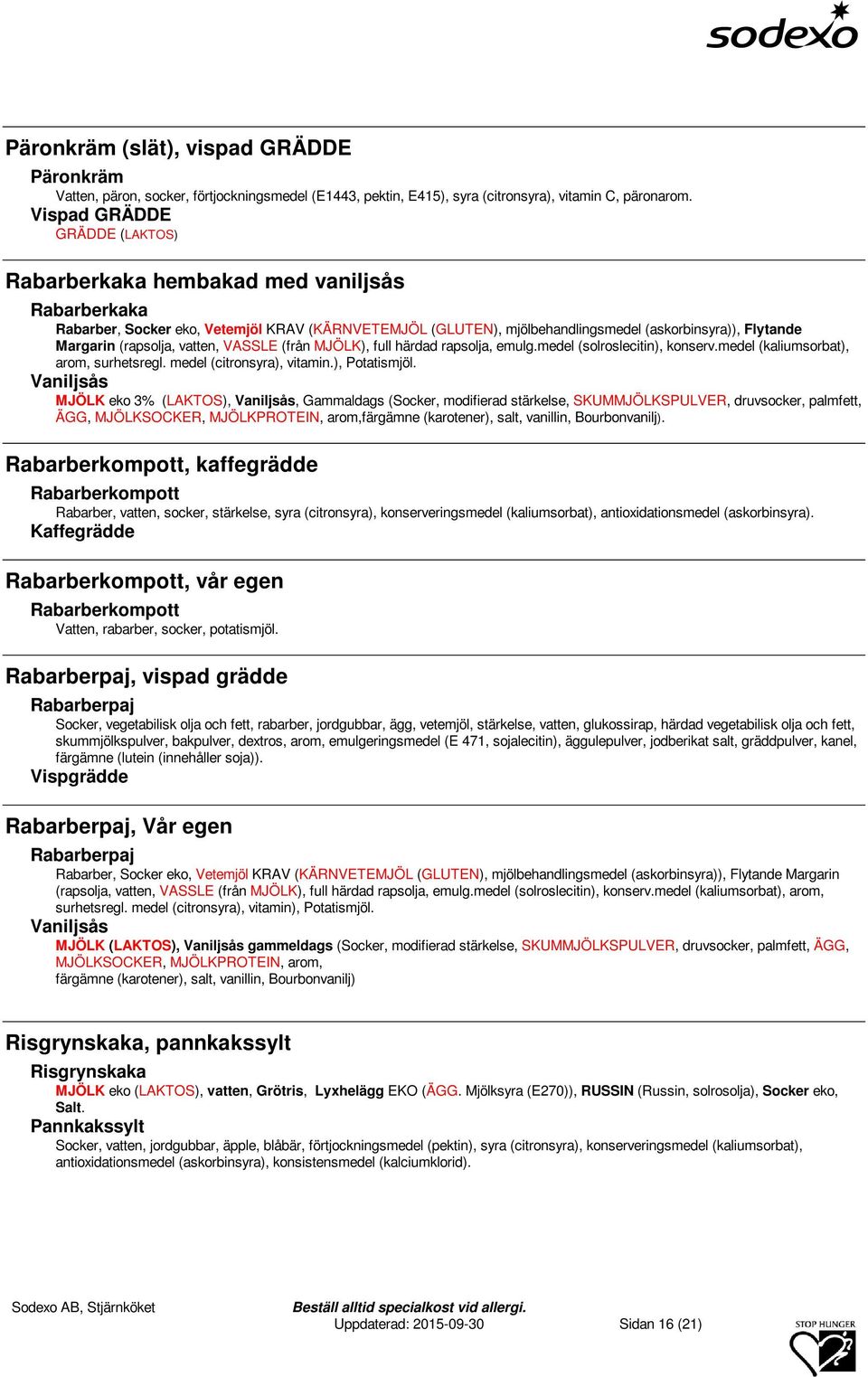 VASSLE (från MJÖLK), full härdad rapsolja, emulg.medel (solroslecitin), konserv.medel (kaliumsorbat), arom, surhetsregl. medel (citronsyra), vitamin.), Potatismjöl.