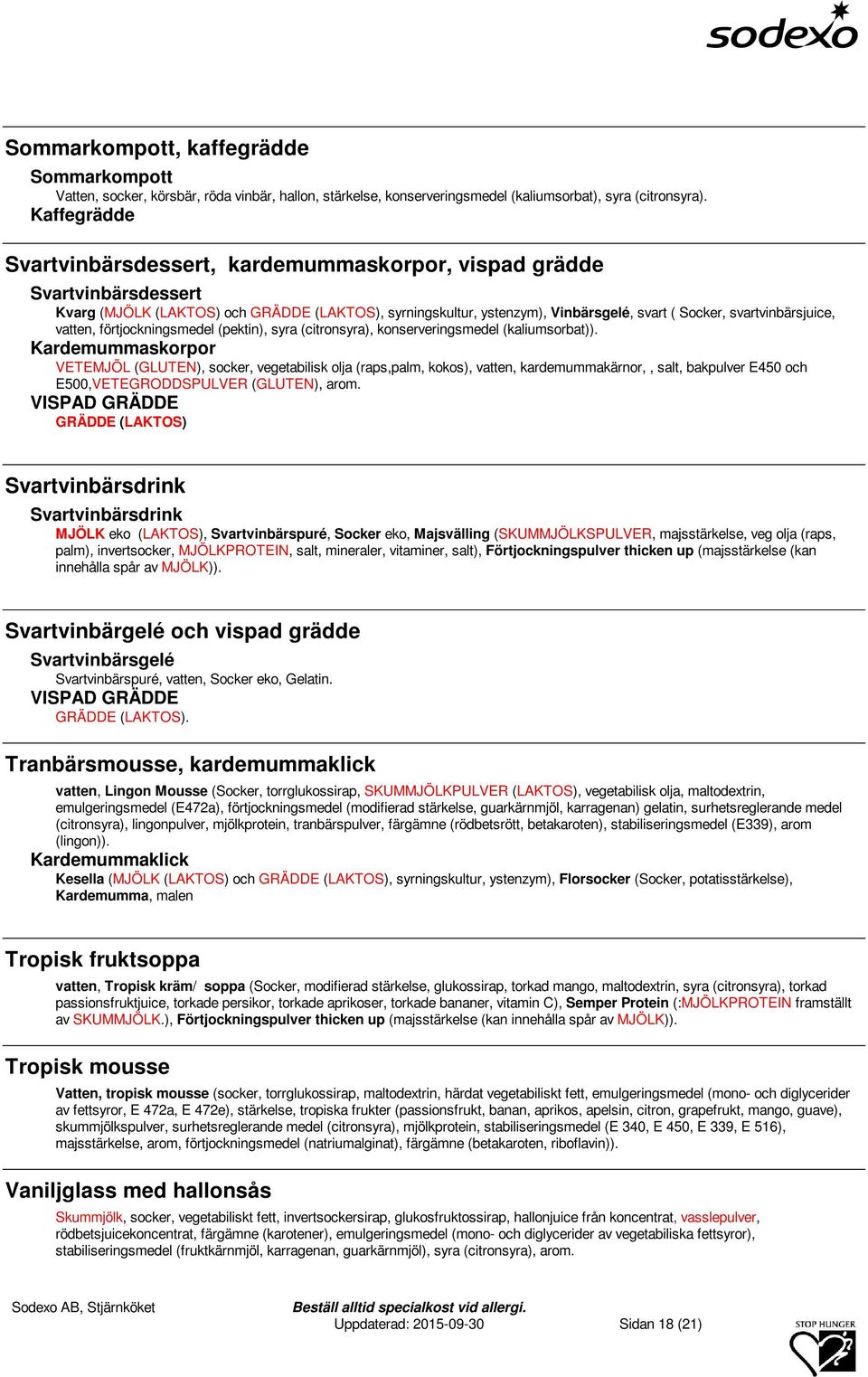 förtjockningsmedel (pektin), syra (citronsyra), konserveringsmedel (kaliumsorbat)).