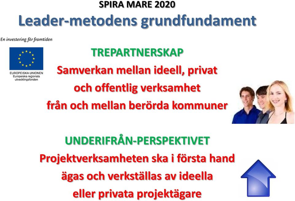 kommuner UNDERIFRÅN-PERSPEKTIVET Projektverksamheten ska i