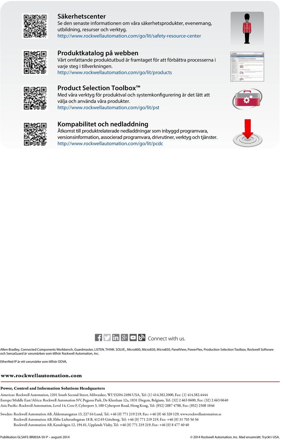 com/go/lit/products Product Selection Toolbox Med våra verktyg för produktval och systemkonfigurering är det lätt att välja och använda våra produkter. http://www.rockwellautomation.