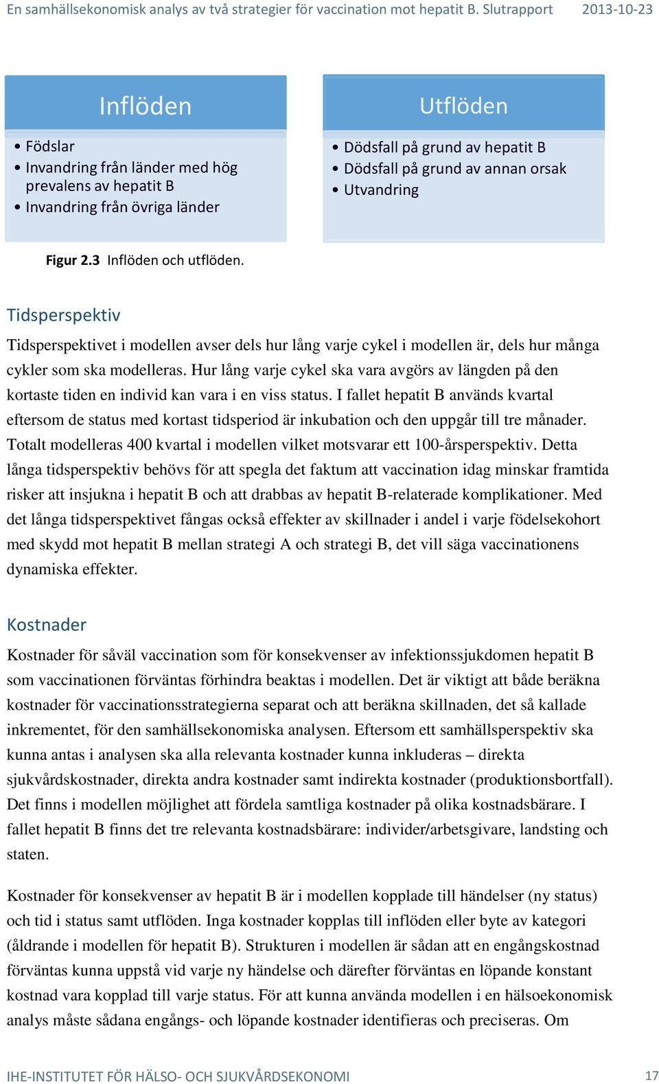 Hur lång varje cykel ska vara avgörs av längden på den kortaste tiden en individ kan vara i en viss status.